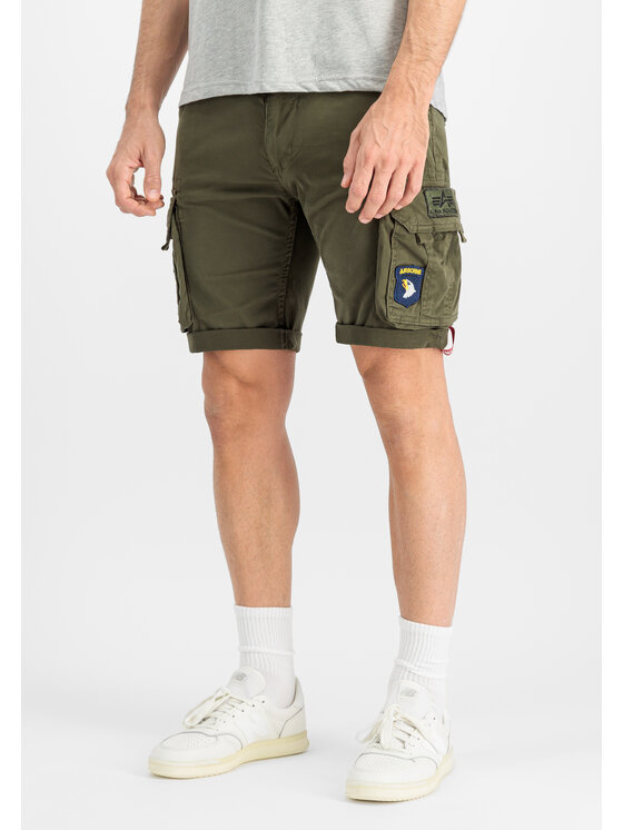 Alpha Industries Alpha Industries Szorty Crew Patch Short Zielony Slim Fit