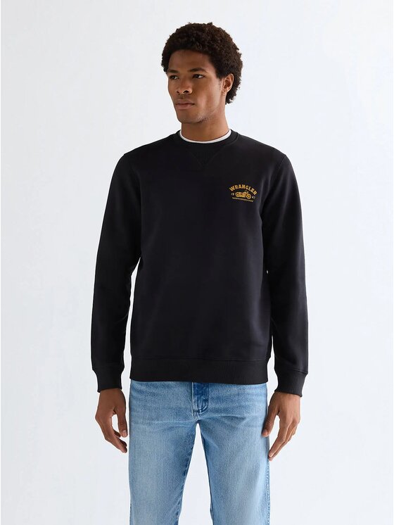 Wrangler Wrangler Bluza Americana Crew Czarny Regular Fit