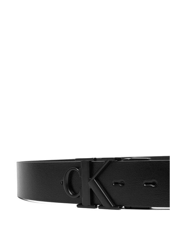 Calvin Klein Calvin Klein Vīriešu josta Ck Buckle Tumbled 35Mm Adj/Rev LV04D7049G Melns