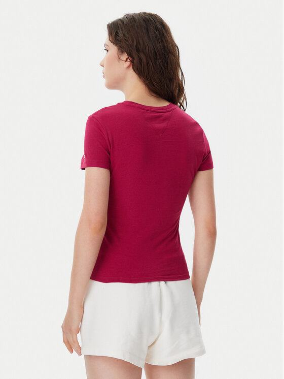 Tommy Jeans Tommy Jeans Majica Essential DW0DW19447 Roza Slim Fit