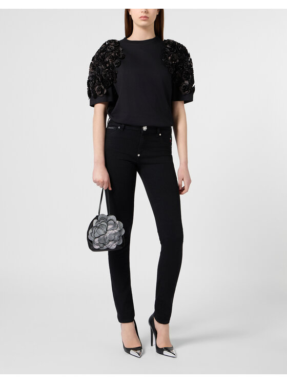 PHILIPP PLEIN PHILIPP PLEIN Jegginsy 31207 Czarny Jegging Fit
