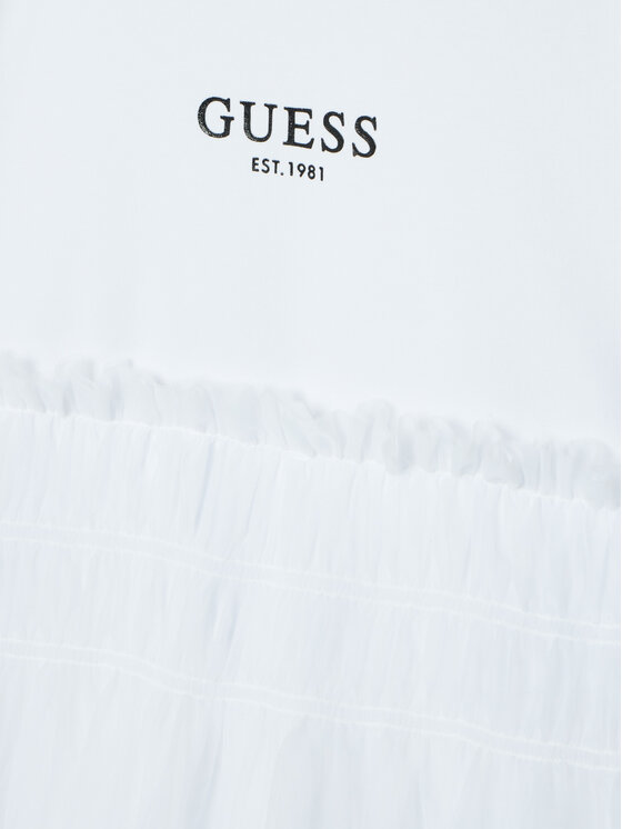 Guess Guess Elegáns ruha J5RK18 K6YW0 Fehér Regular Fit
