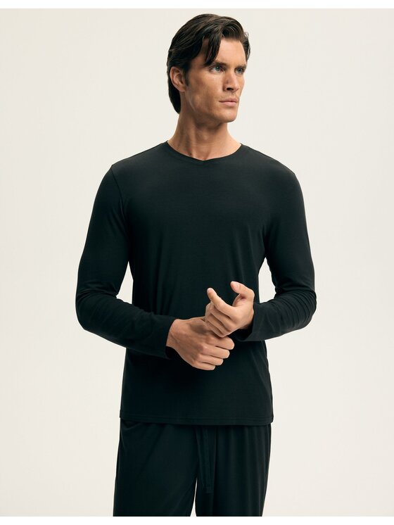Esotiq Esotiq Piżama 44400 Czarny Regular Fit