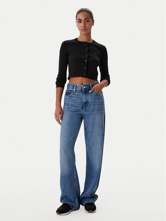Tommy Jeans Tommy Jeans Kardiganas DW0DW22023 Juoda Slim Fit