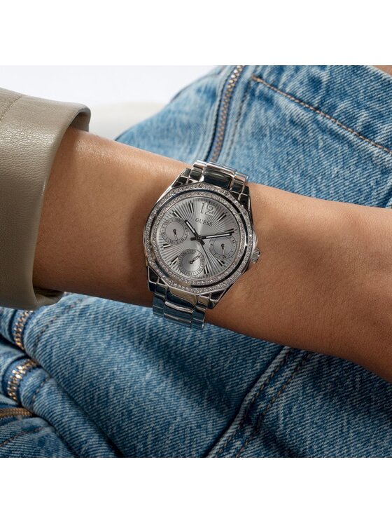 Guess Guess Hodinky GW0685L1 Stříbrná
