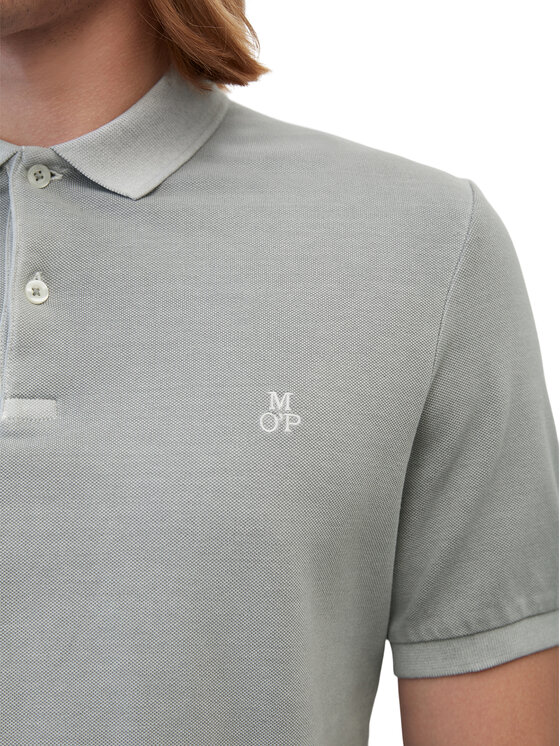 Marc O'Polo Marc O'Polo Тениска с яка и копчета B21 2496 53190 Сив Slim Fit