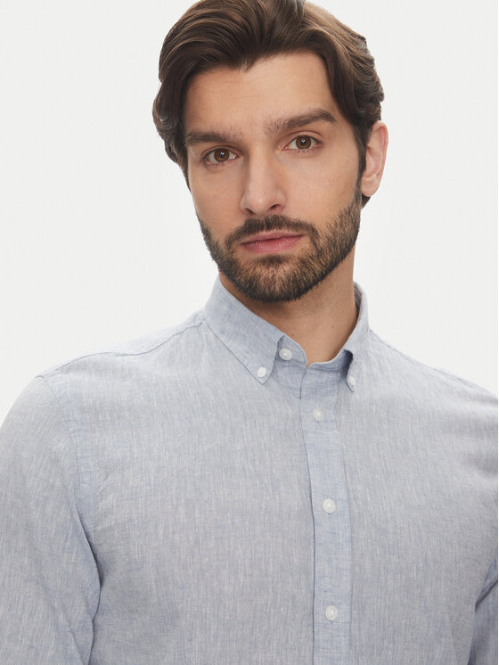 Lindbergh Lindbergh Cămașă 30-203344B Albastru celest Relaxed Fit