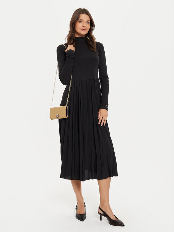 Tommy Hilfiger Tommy Hilfiger Rochie tricotată WW0WW44176 Negru Regular Fit