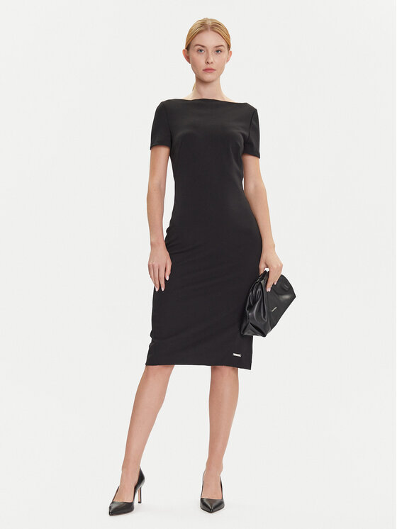 Calvin Klein Calvin Klein Rochie cocktail LV044D063G Negru Slim Fit