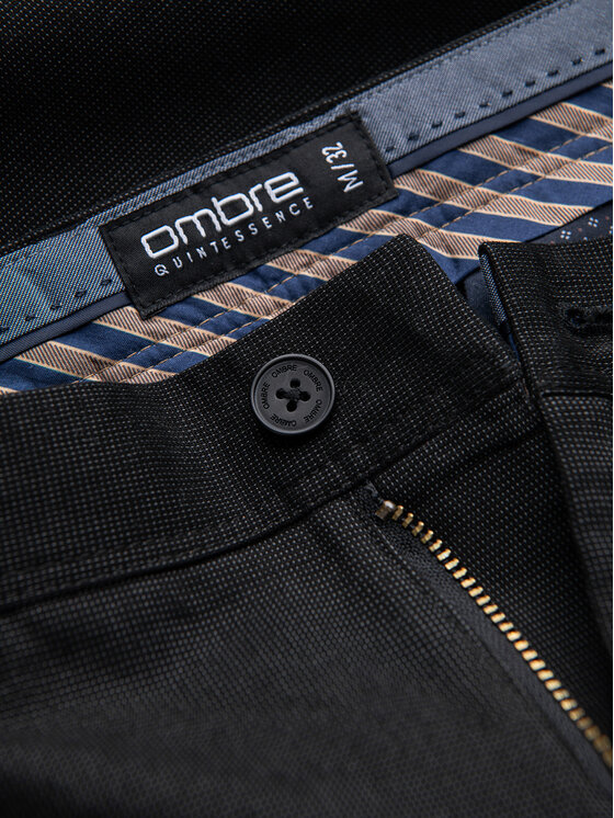 Ombre Ombre Chinosy OM-PACP-0308 Czarny Slim Fit