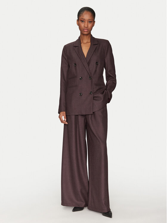 Haveone Haveone Marynarka JVI-M032 Bordowy Regular Fit