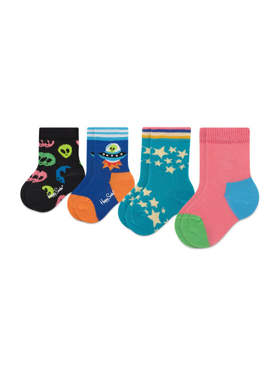 Set di 4 paia di calzini lunghi da bambini Happy