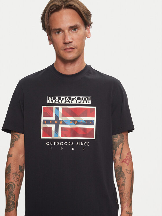 Napapijri Napapijri T-shirt S-Dorees NP0A4IBE Crna Regular Fit