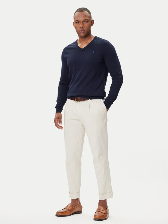 Polo Ralph Lauren Polo Ralph Lauren Megztinis Ls Sf Vn Pp 710670789004 Tamsiai mėlyna Slim Fit