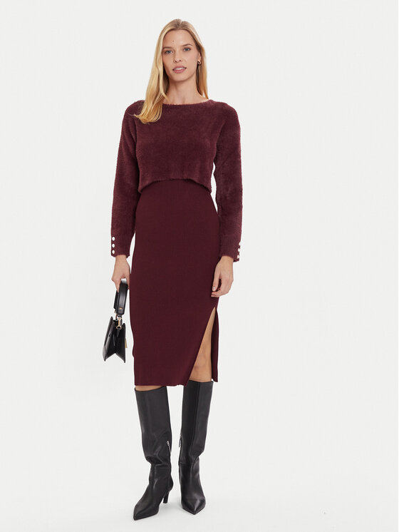 Morgan Morgan Плетена рокля 242-RMONA Бордо Slim Fit