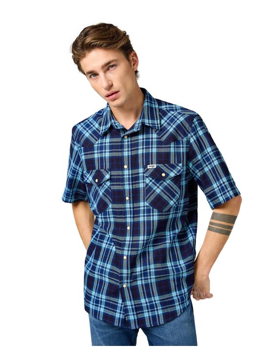 Wrangler Wrangler Camicia 112362899 Blu Regular Fit