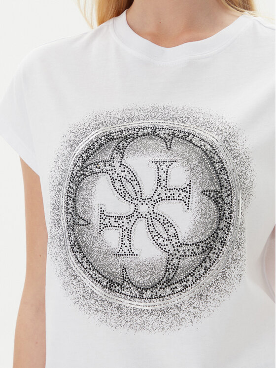 Guess Guess T-Shirt W5YI14 I3Z14 Biały Regular Fit