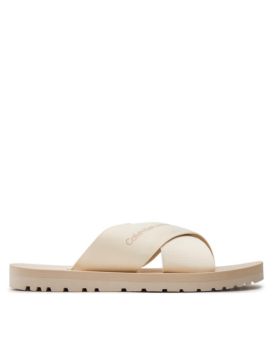 Calvin Klein Jeans Iešļūcenes Cross Sandal Slipon Rp In Btw YM0YM00942 Écru