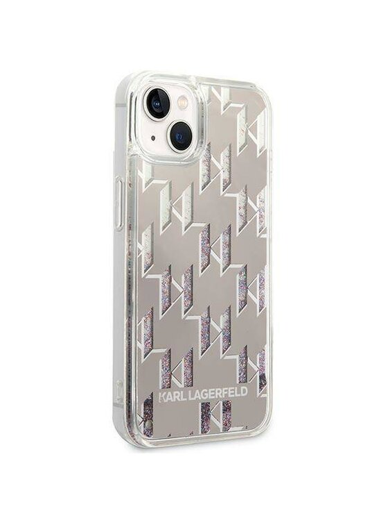 KARL LAGERFELD KARL LAGERFELD Etui na telefon Glitter Liquid Monogram Srebrny