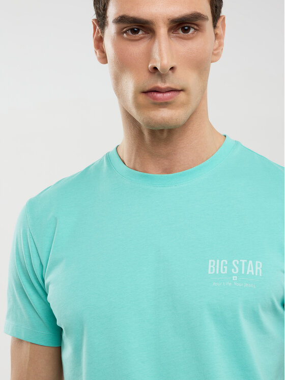 BIG STAR BIG STAR T-Shirt BRUNOMI Turkusowy Basic Fit