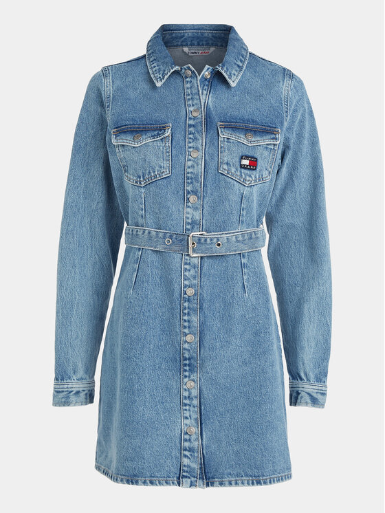 Tommy Jeans Tommy Jeans Джинсова сукня DW0DW16716 Голубий Slim Fit