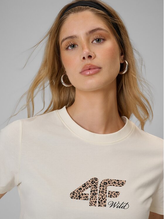 4F 4F T-Shirt 4FRSS26TTSHF4422-12S Biały Regular Fit