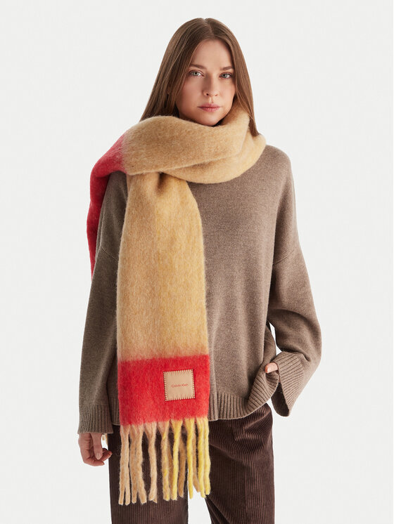 Calvin Klein Calvin Klein Зимен шал Patch Brushed LV04D8070G Бежов