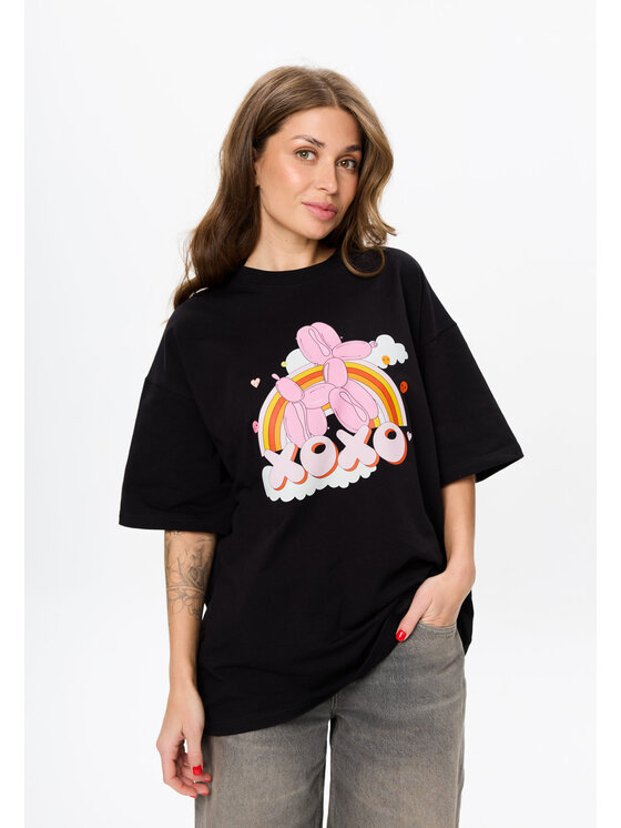 Mirons Mirons T-Shirt Print Biały Oversize