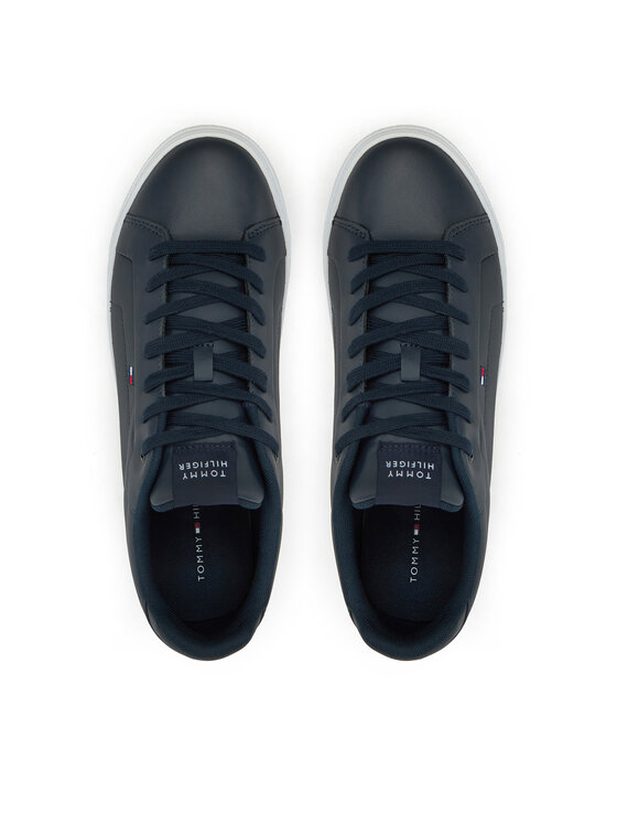 Tommy Hilfiger Tommy Hilfiger Sneakersy Icon Court Lth Flag Ess FM0FM05317 Granatowy