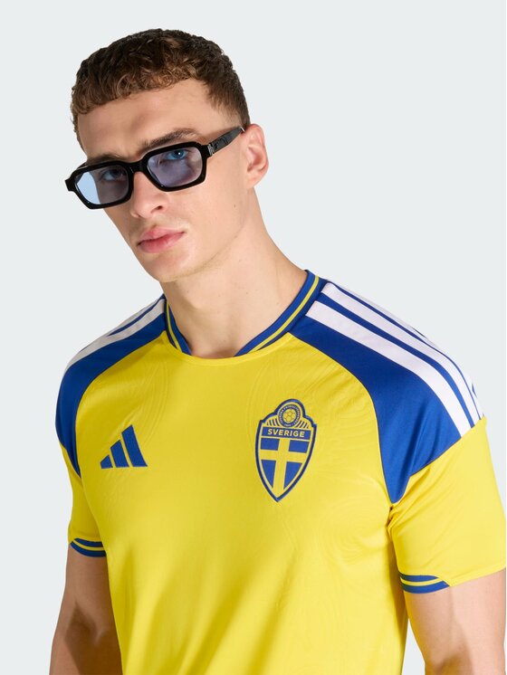 adidas adidas Koszulka techniczna Sweden 26 Home Jersey Żółty Slim Fit