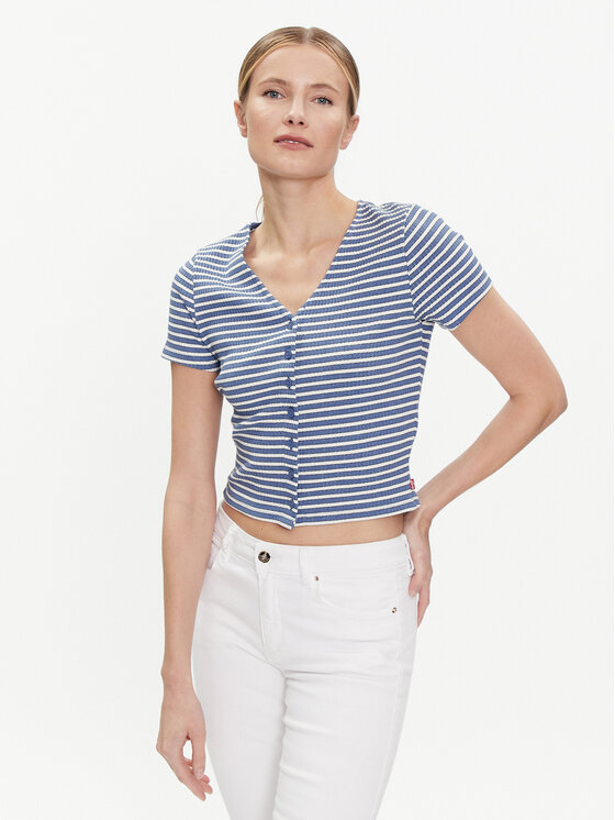 Levi's Blúzka Monica A7182-0005 Modrá Slim Fit