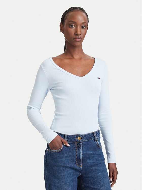 Tommy Jeans Tommy Jeans Μπλουζάκι Essential DW0DW17990 Ανοιχτό μπλε Slim Fit