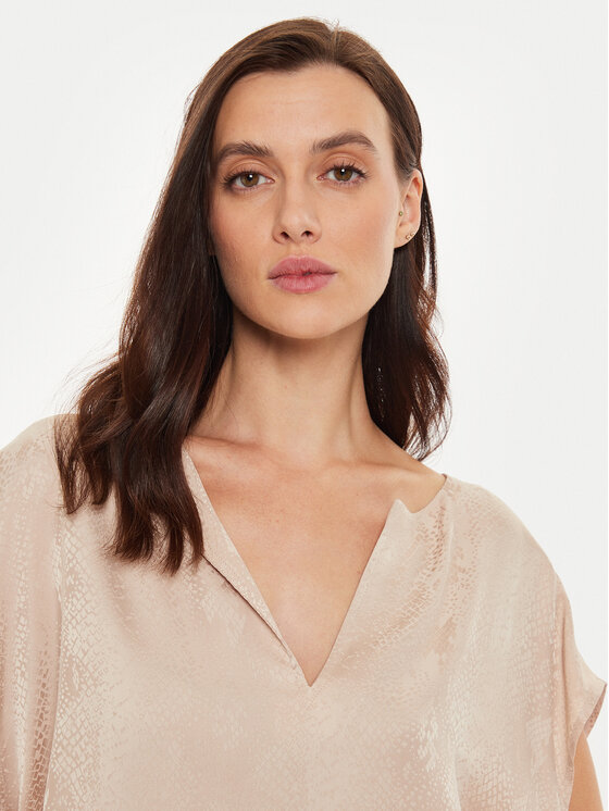 Sisley Blusa 57U5LQ07Q Beige Regular Fit