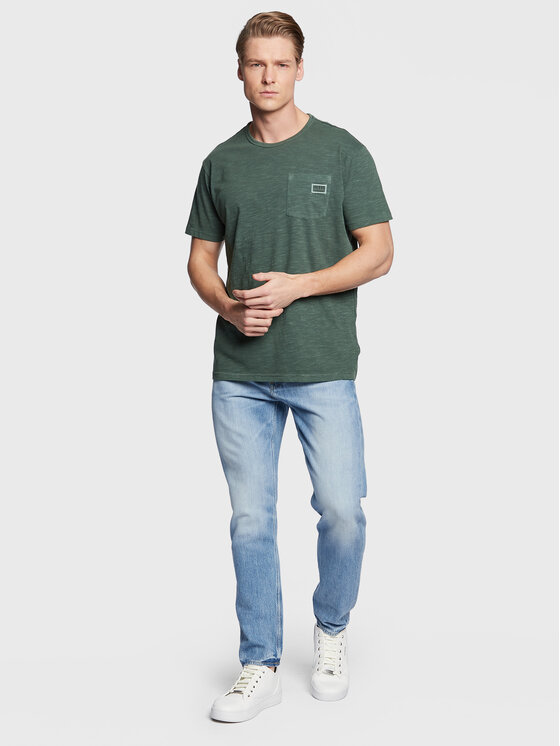 T-shirt Siollan M3RI30 KBL31 Verde Regular Fit