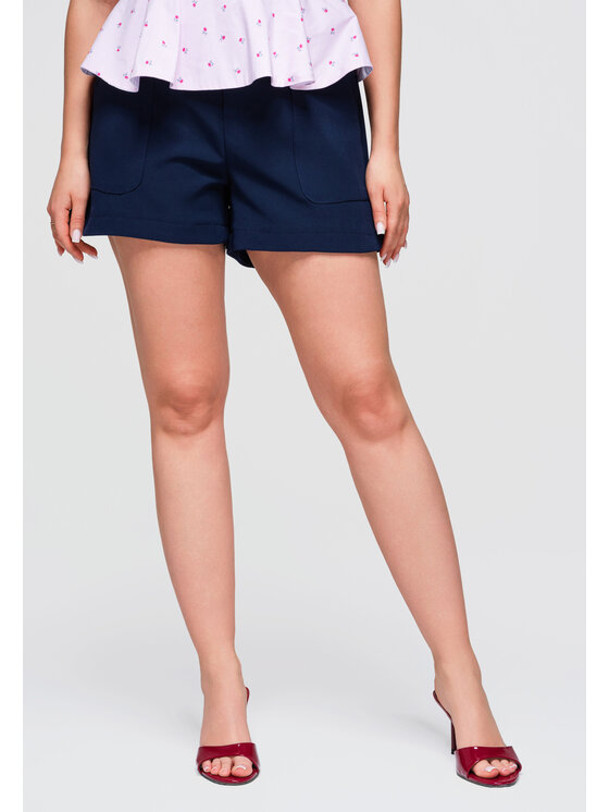 Ombre Ombre Szorty materiałowe OW-ST-E0009 Granatowy Relaxed Fit