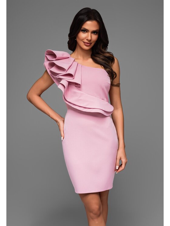 Ombre Ombre Sukienka koktajlowa LA-OM-DLR076 Różowy Regular Fit
