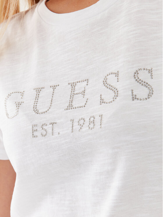 Guess Guess T-Shirt W3GI76 K8G01 Biały Regular Fit