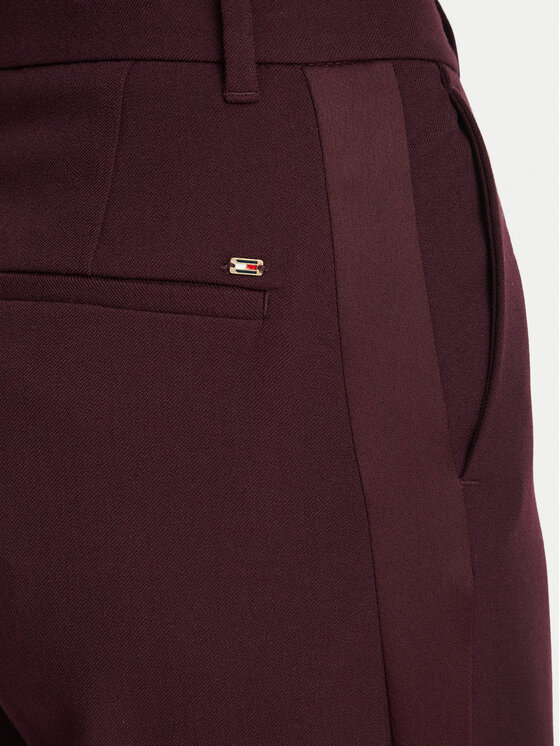 Tommy Jeans Tommy Jeans Auduma bikses Tuxedo  WW0WW51858 Bordo Wide Leg