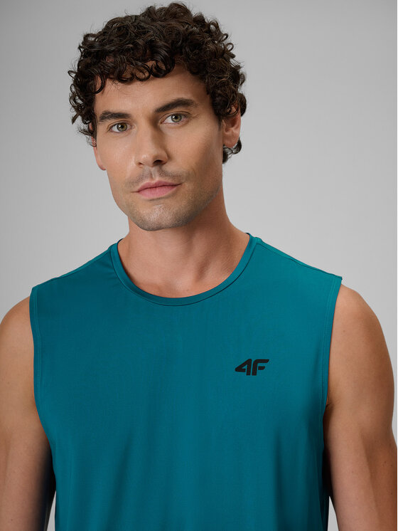 4F 4F Koszulka techniczna BASIC+ Turkusowy Regular Fit