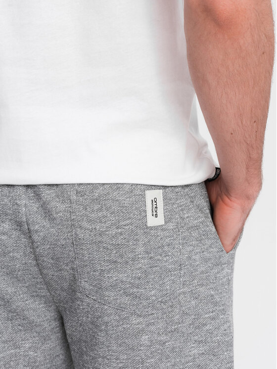 Ombre Ombre Šortky z materiálu OM-SRSK-0116 Šedá Loose Fit