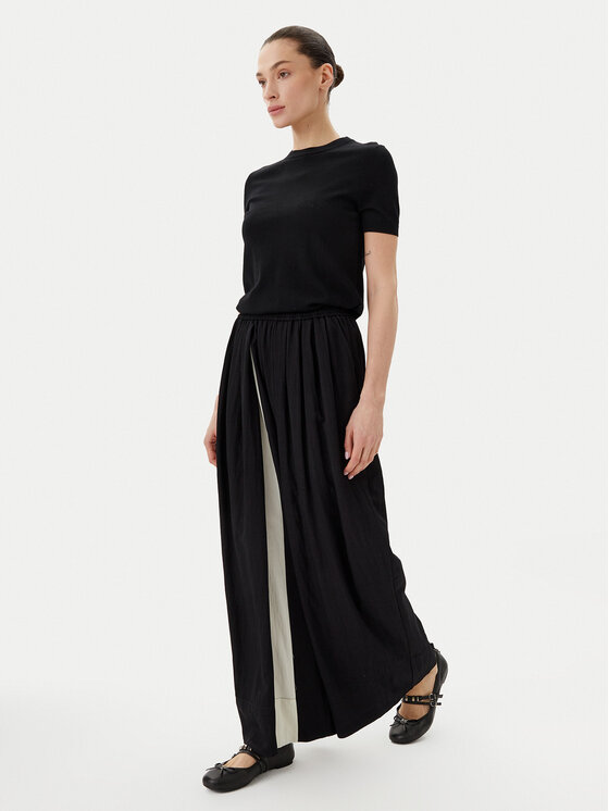 Eleh Eleh Штани палаццо ESS250190 Чорний Regular Fit
