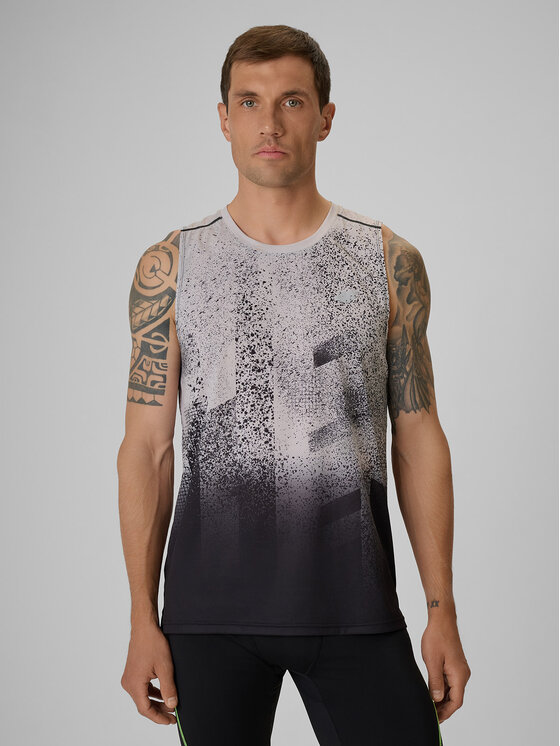 4F 4F Tank top FLOW MOTION Czarny Regular Fit