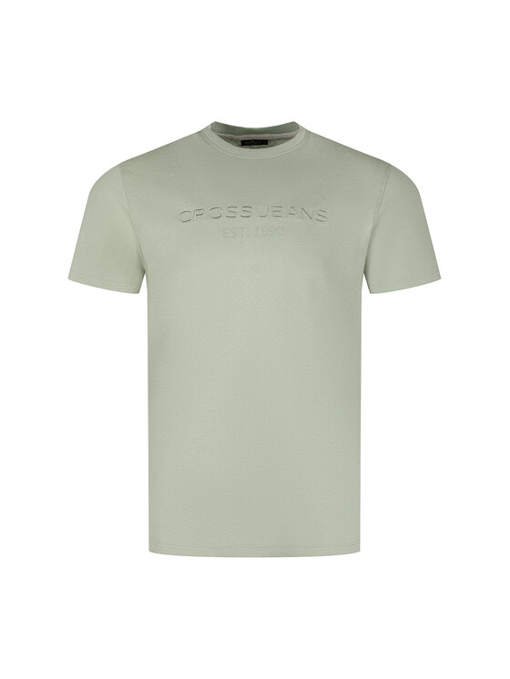 Cross Jeans Cross Jeans T-Shirt 16119-320 Zielony Regular Fit