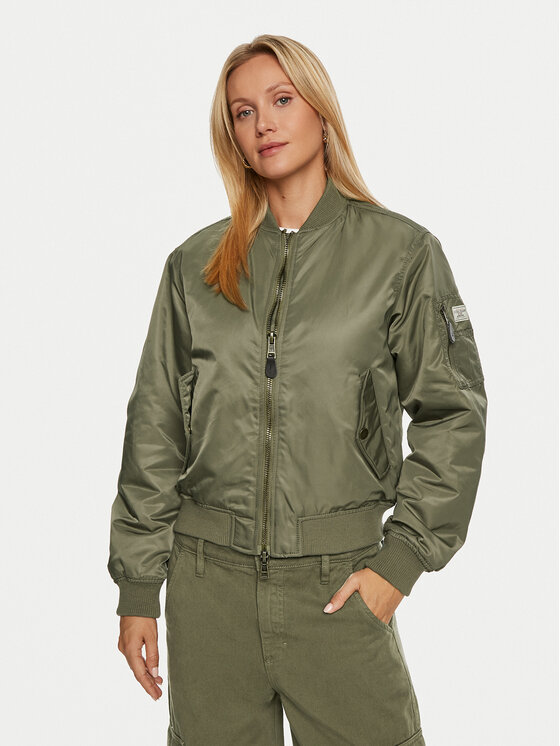 Női Bomber dzseki Guess Jeans, Méret: XL, Khaki, W4YL01 WG932