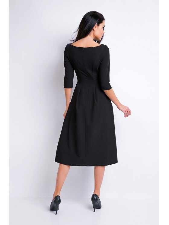 Awama Awama Každodenné šaty A159 Čierna Basic Fit