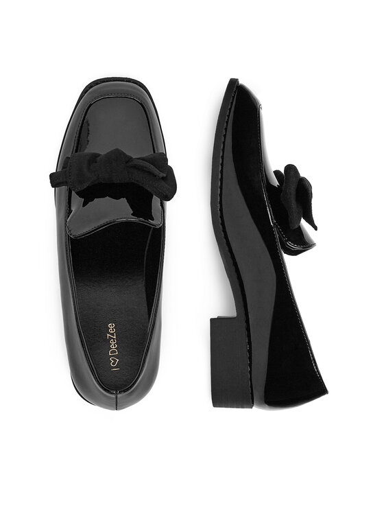 DeeZee DeeZee Loafersy SQ873-1-BLACK PAT Czarny