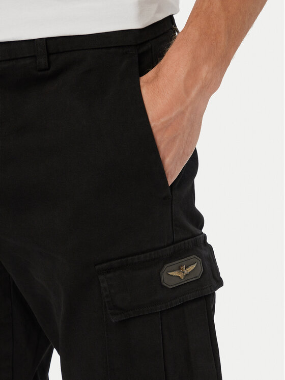 Aeronautica Militare Aeronautica Militare Pantaloni cargo 262PA1740UCT04381 Negru Regular Fit
