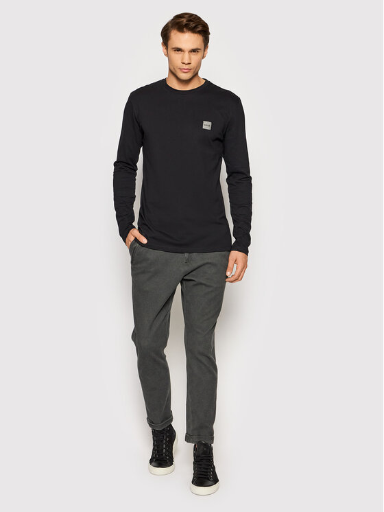 Longsleeve Tacks 1 50462772 Nero Regular Fit