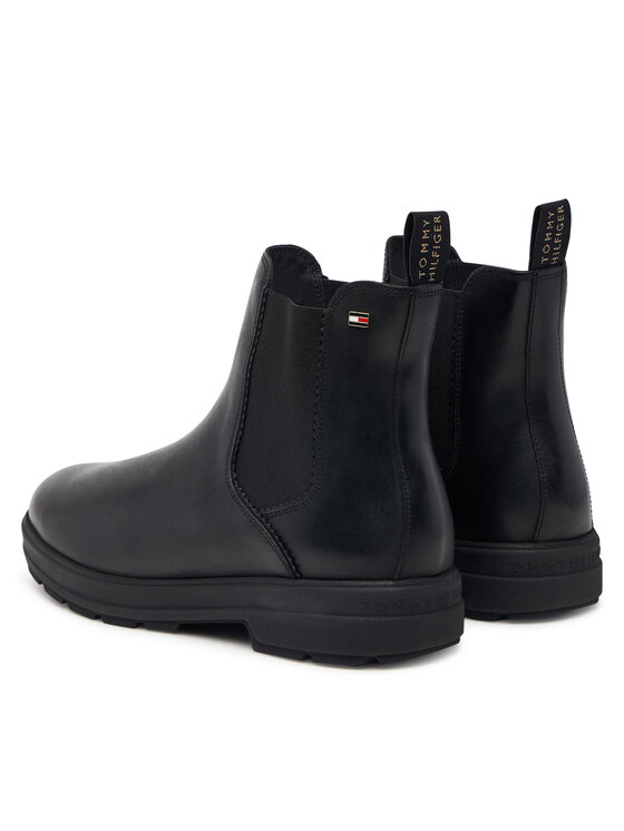Tommy Hilfiger Tommy Hilfiger Štibletai Th Flag Outdoor Chelsea Boot FW0FW09573 Juoda