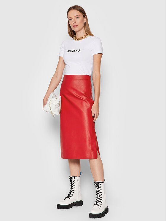 Gonna in similpelle 21II2P0C0612829 Rosso Regular
